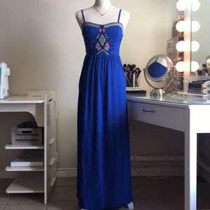 NWOT Boho style blue Maxi Dress